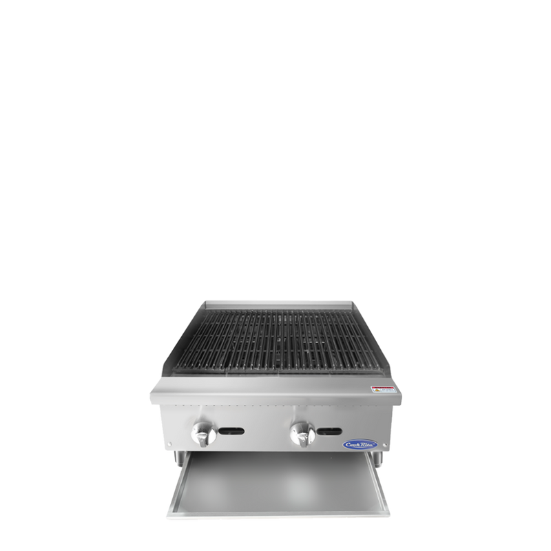 Atosa ATRC-24 Heavy Duty Radiant Charbroiler, Natural Gas, Countertop, 24", (2) Stainless Steel Burners