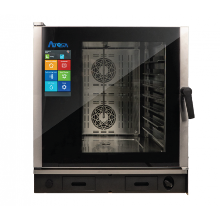 Atosa AEC-0711E Combi Oven, electric, boiler-free, (7) 18" x 13" half sheet pan or (7) 12" x 20" steam table pan capacity, 10” smart Screen, Combi Smart cooking system with cabinet monitoring, multi stage programming