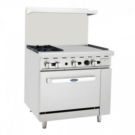 Atosa AGR-2B24GR-NG Cookrite Range, Natural Gas, 36"w X 31"d X 57-3/8"h, (2) 32,000 Btu Open Burners With