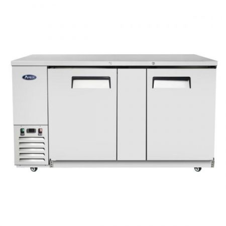 Atosa MBB69GR Back Bar Cooler, Two-section, 68"w X 28-1/10"d X 40-1/10"h, Self-contained Side