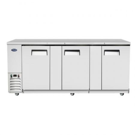Atosa MBB90GR Back Bar Cooler, Three-section, 89-3/10"w X 28-1/0"d X 40-1/10"h, Self-contained