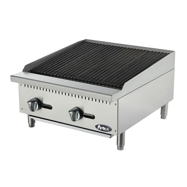 Atosa ATRC-24 Heavy Duty Radiant Charbroiler, Natural Gas, Countertop, 24", (2) Stainless Steel Burners