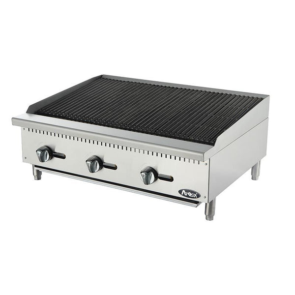 Atosa ATRC-36 Heavy Duty Radiant Charbroiler, Natural Gas, Countertop, 36", (3) Stainless Steel Burners