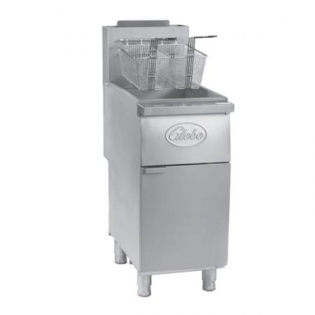 Globe GFF35G Floor Fryer, natural gas, 35 lbs. oil capacity, high-limit thermostat with auto gas supply shut
