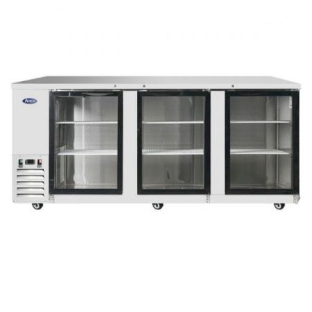 Atosa MBB90GGR Back Bar Cooler, Three-section, 89-3/10"w X 28-1/10"d X 40-1/10"h, Self-contained