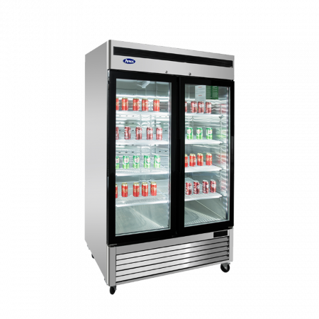 Atosa MCF8703ES Freezer Merchandiser, Two-section, 54-2/5"w X 31-7/10"d X 83-1/10"h, Bottom-mount