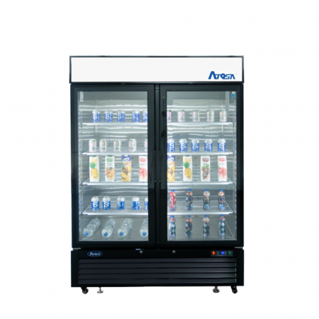 Atosa MCF8721ES Freezer Merchandiser, Two-section, 54-2/5"w X 31-1/2"d X 81-1/5"h, Bottom-mount