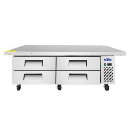 Atosa MGF8454GR Chef Base With Extended Top, Two-section, 76"w X 33"d X 26-3/5"h, Side-mounted
