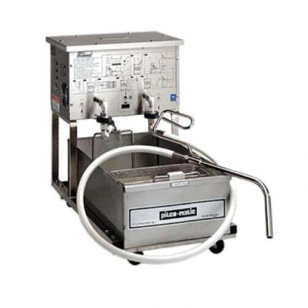Pitco P18 Fryer Filter, mobile, 75 lb. oil capacity, 18 gauge stainless steel lift-cover, low-profile design