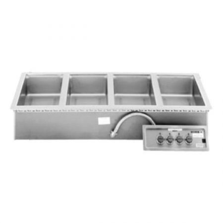 Wells MOD-400TDM Food Warmer, top-mount, built-in, electric, (4) 12" x 20" openings with manifold drains