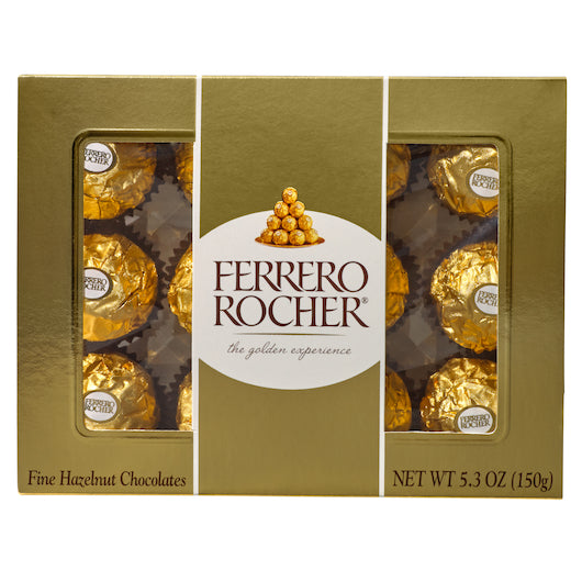 Rocher Ferrero Fine Hazelnut Chocolates, 5.3 Ounces - 12 Per Case