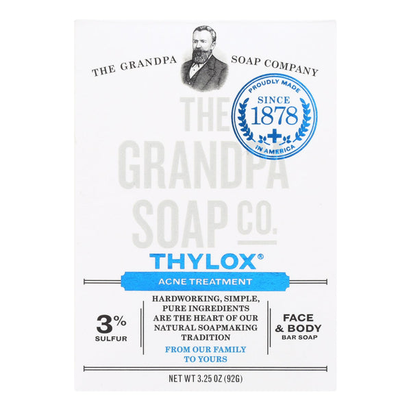 Grandpa's Thylox Acne Treatment Bar Soap with Sulfur - 3.25 Ounce
