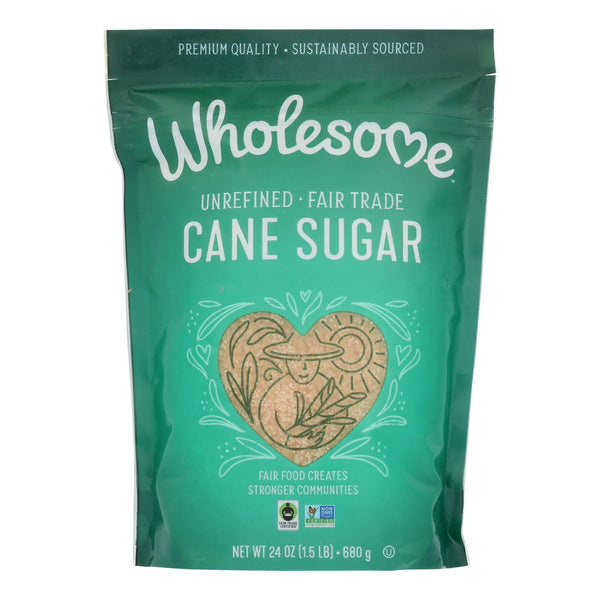 Wholesome Sweeteners Sugar - Natural Cane - Fair Trade - 1.5 lbs - case of 12