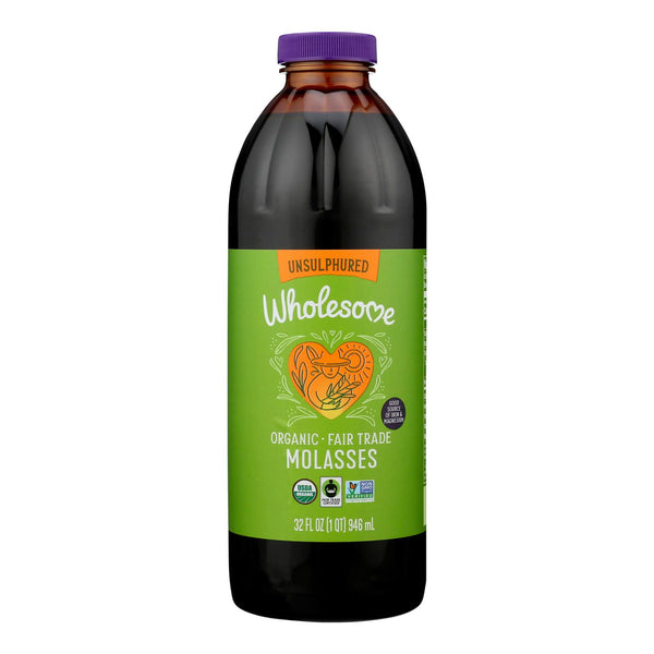 Wholesome Sweeteners Organic Molasses - Liquid Sweetener - Case of 12 - 32 Ounce.
