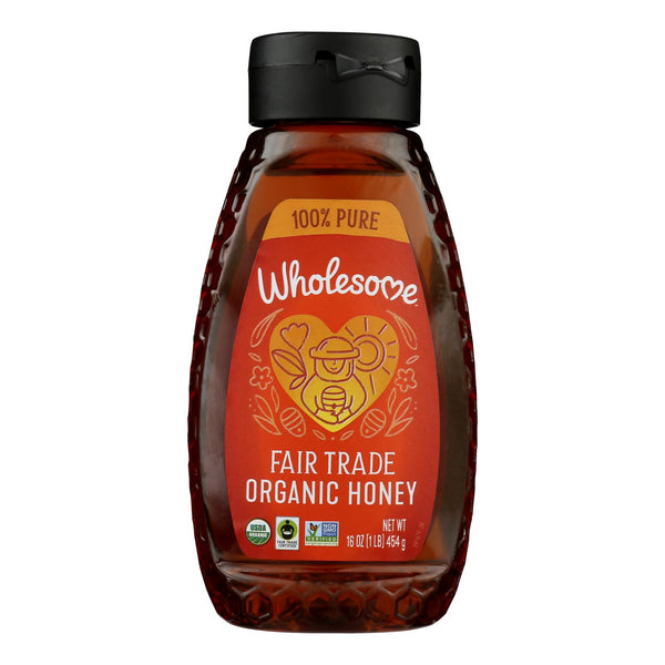 Wholesome Sweeteners Honey - Organic - Amber - Squeeze Bottle - 16 Ounce - case of 6