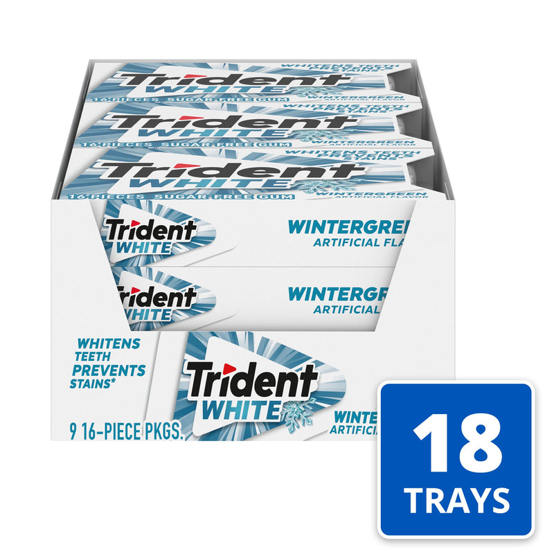 Trident White Wintergreen 16 Count Packs - 162 Per Case.