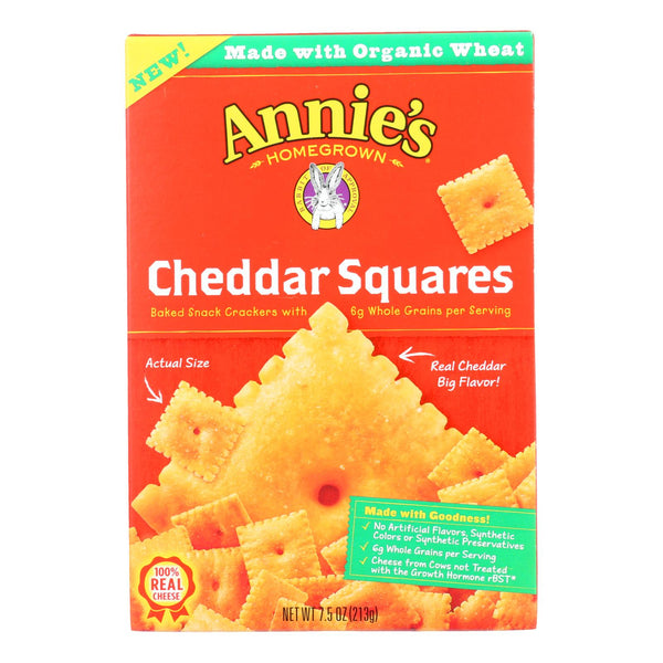 Annie's Homegrown - Cracker  Chedder Sqrs - Case of 12-7.5 Ounce.