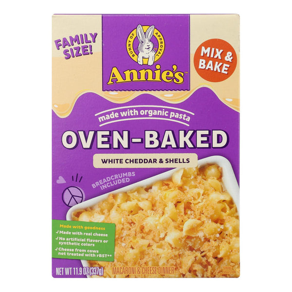 Annie's Homegrown - Baked Shells White Cheddr - Case of 8-11.9 Ounce