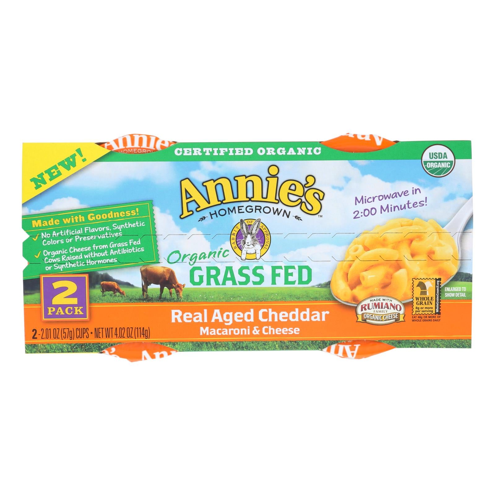 Annie's Homegrown Macaroni and Cheesee Cup - Organic - Gluten Free - Micro - Case of 6 - 4.02 Ounce