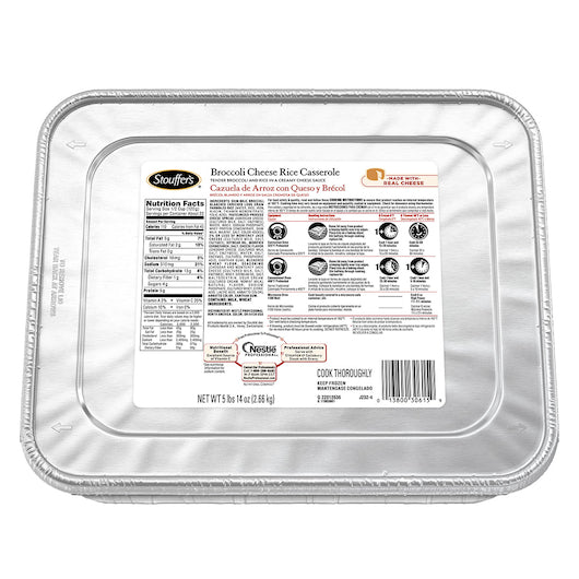 Stouffer's Broccoli Cheese Rice Casserole Tray 94 Ounce Size - 4 Per Case.