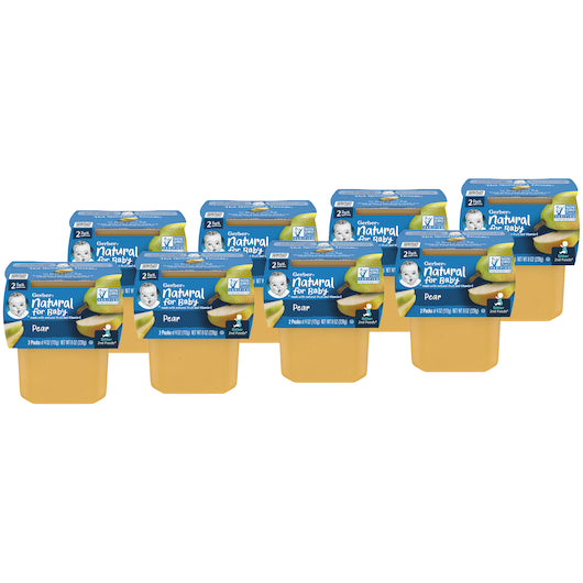 (2 pack of 4 Oz) Gerber 2nd Foods Pear Baby Food 8 Ounce Size - 8 Per Case.