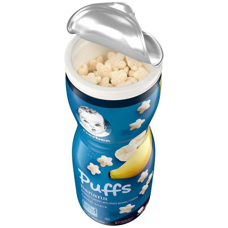 Gerber Graduates Cereal Snacks Banana Puffs 1.48 Ounce Size - 6 Per Case.