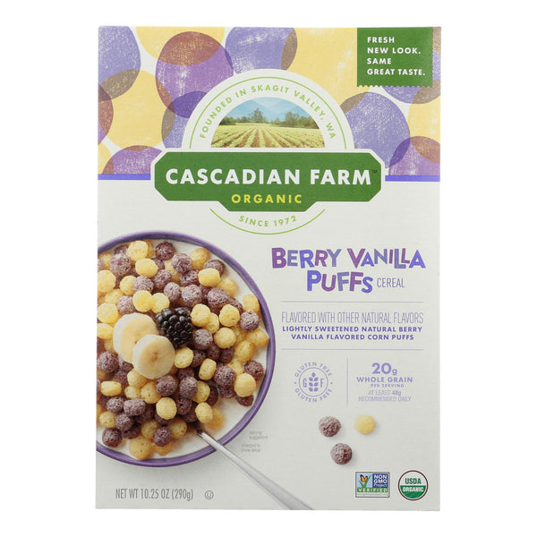Cascadian Farm Cereal - Organic - Berry Vanilla Puff - 10.25 Ounce - case of 12