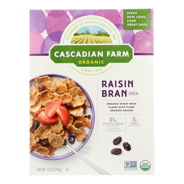 Cascadian Farm Organic Cereal - Raisin Bran - Case of 10 - 12 Ounce