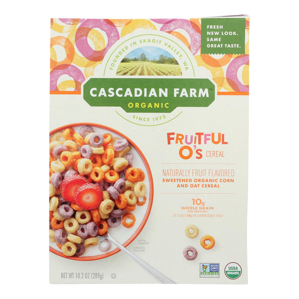 Cascadian Farm Organic Cereal - Fruitful Os - Case of 10 - 10.2 Ounce