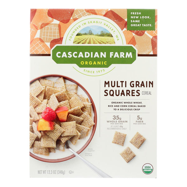 Cascadian Farm Cereal - Organic - Multi-Grain Squares - 12.3 Ounce - case of 10