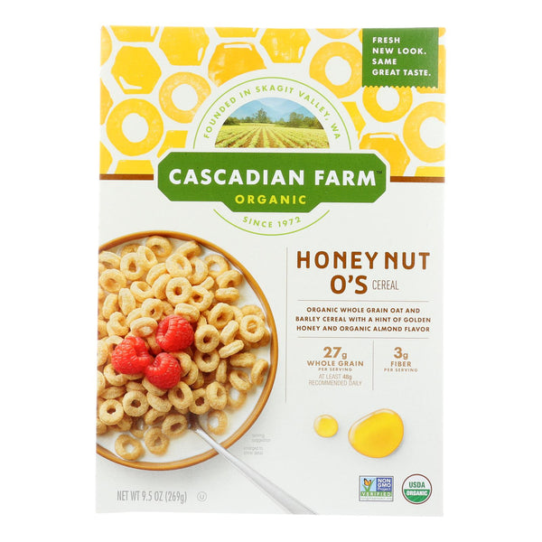 Cascadian Farm Organic Cereal - Honey Nut Os - Case of 12 - 9.5 Ounce