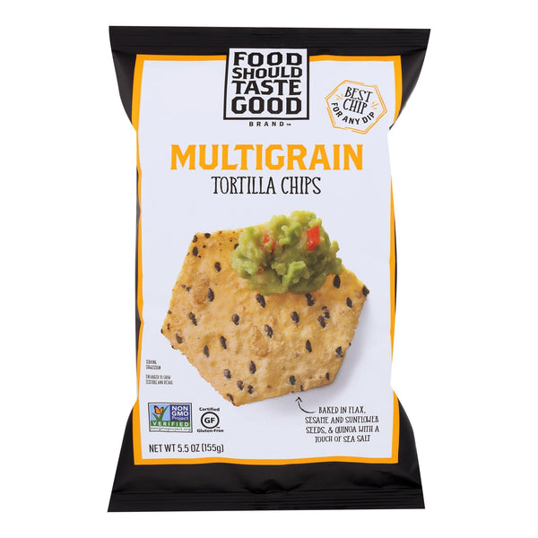 Food Should Taste Good Multigrain Tortilla Chips - Multigrain - Case of 12 - 5.5 Ounce.