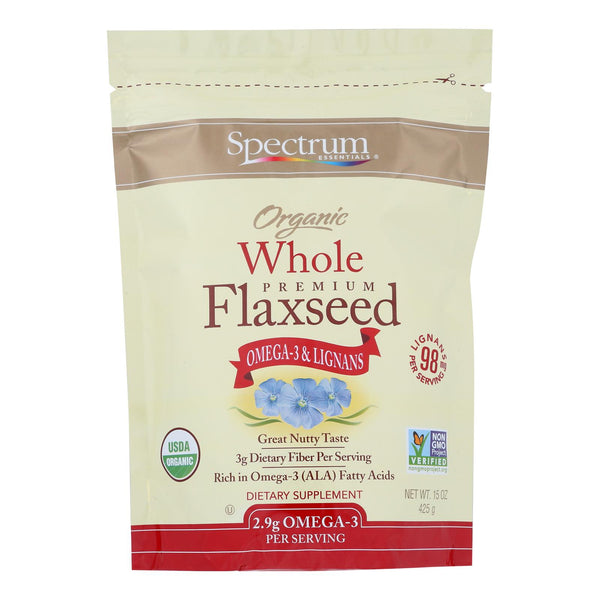 Spectrum Essentials Organic Whole Flaxseed - 15 Ounce