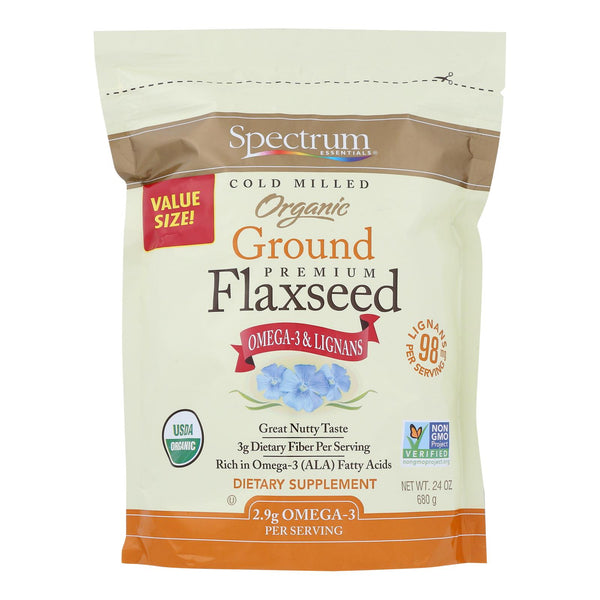 Spectrum Essentials Flaxseed - Organic - Ground - Premium - 24 Ounce