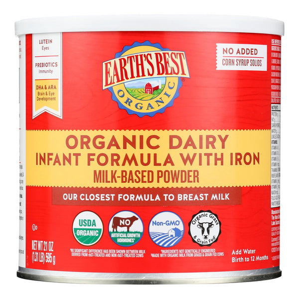Earth's Best - Inftfrm Irn Milk Pwdr - Case of 4-21 Ounce