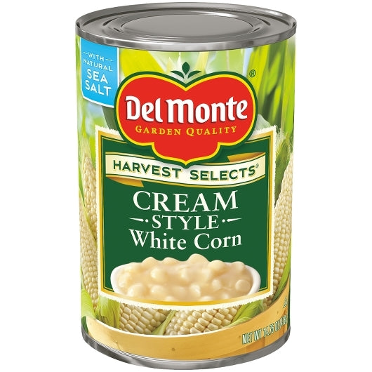 Del Monte Harvest Selects Cream Style White Corn 14.75 Ounce Size - 12 Per Case.