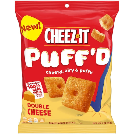 Kellogg's Cheez It Puffed Double Cheese, 3 Ounces - 6 Per Case.