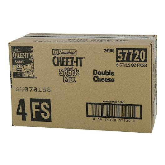 Cheez-It Double Cheese Crackers Snack Mix, 3.5 Ounces - 6 Per Case.