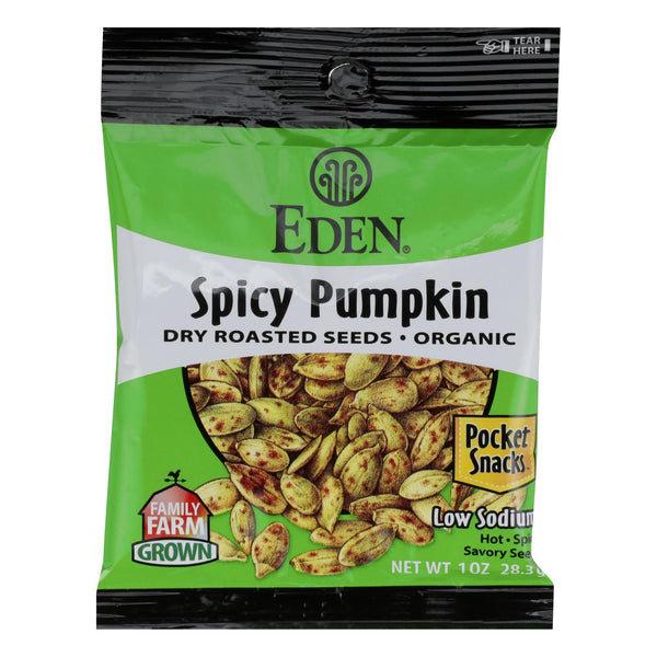 Eden Foods Organic Pumpkin Seeds - Dry Roasted - Spicy - 1 Ounce - Case of 12