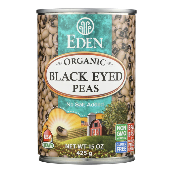 Eden Foods Organic Black Eyed Peas - Case of 12 - 15 Ounce.