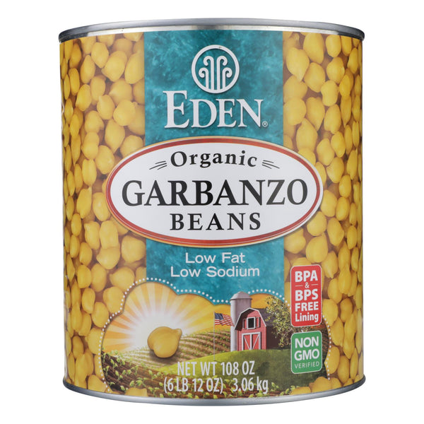 Eden Foods Organic Garbanzo Bean - Case of 6 - 108 Ounce.