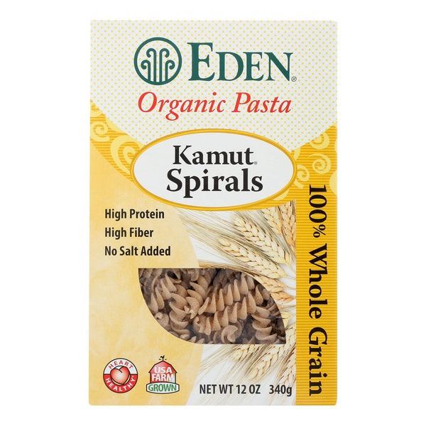 Eden Foods Organic Whole Kamut Spirals - Case of 6 - 12 Ounce.