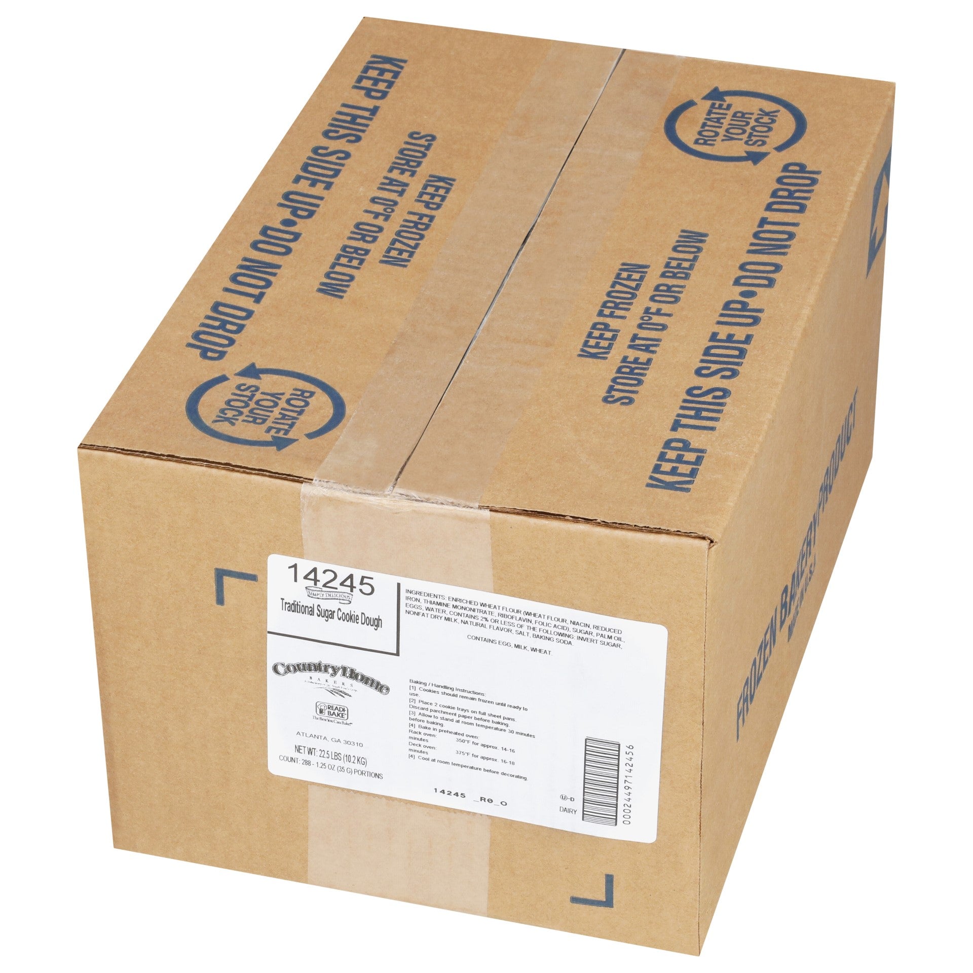 Frozen Sugar Cookie Dough1.25 Ounce Size - 288 Per Case.