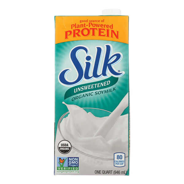 Silk Organic Soymilk - Unsweetened - Case of 6 - 32 Fl Ounce.