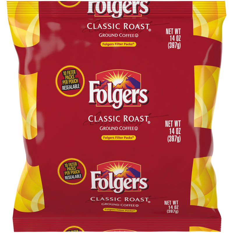 Folgers Classic Roast Filter 40 Count Packs - 16 Per Case.