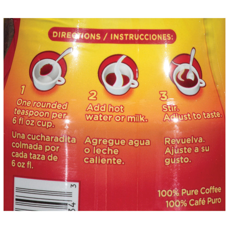 Folgers Caffeinated Instant Count 8 Ounce Size - 6 Per Case.