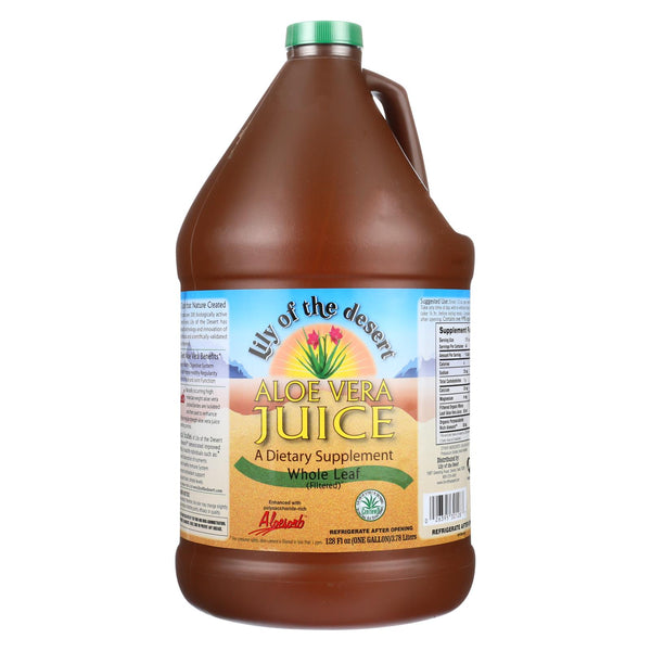 Lily of the Desert - Organic Aloe Vera Juice - Whole Leaf - Case of 4 - 1 Gallon