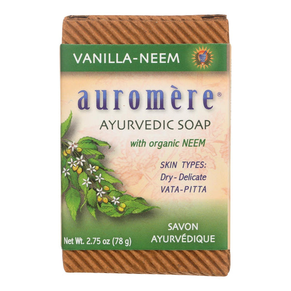 Auromere Bar Soap - Ayurvedic - Vanilla Neem - 2.75 Ounce