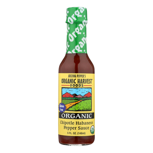 Organic Harvest Pepper Sauce - Chipotle Habanero - Case of 12 - 5 Ounce.