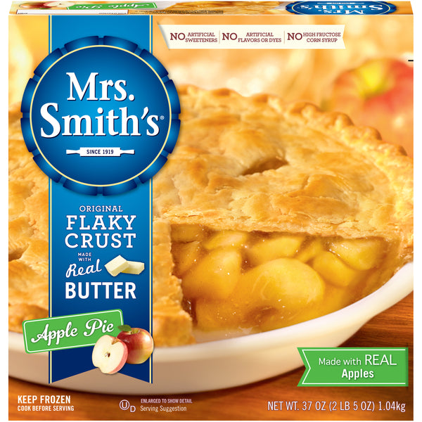 Mrs Smith's Original Flaky Crust Apple Pie 37 Ounce Size - 6 Per Case.